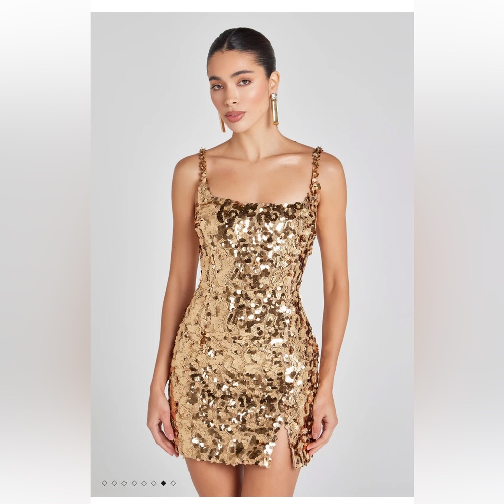 NADINE MERABI KARLIE GOLD DRESS - Picture 8 of 16